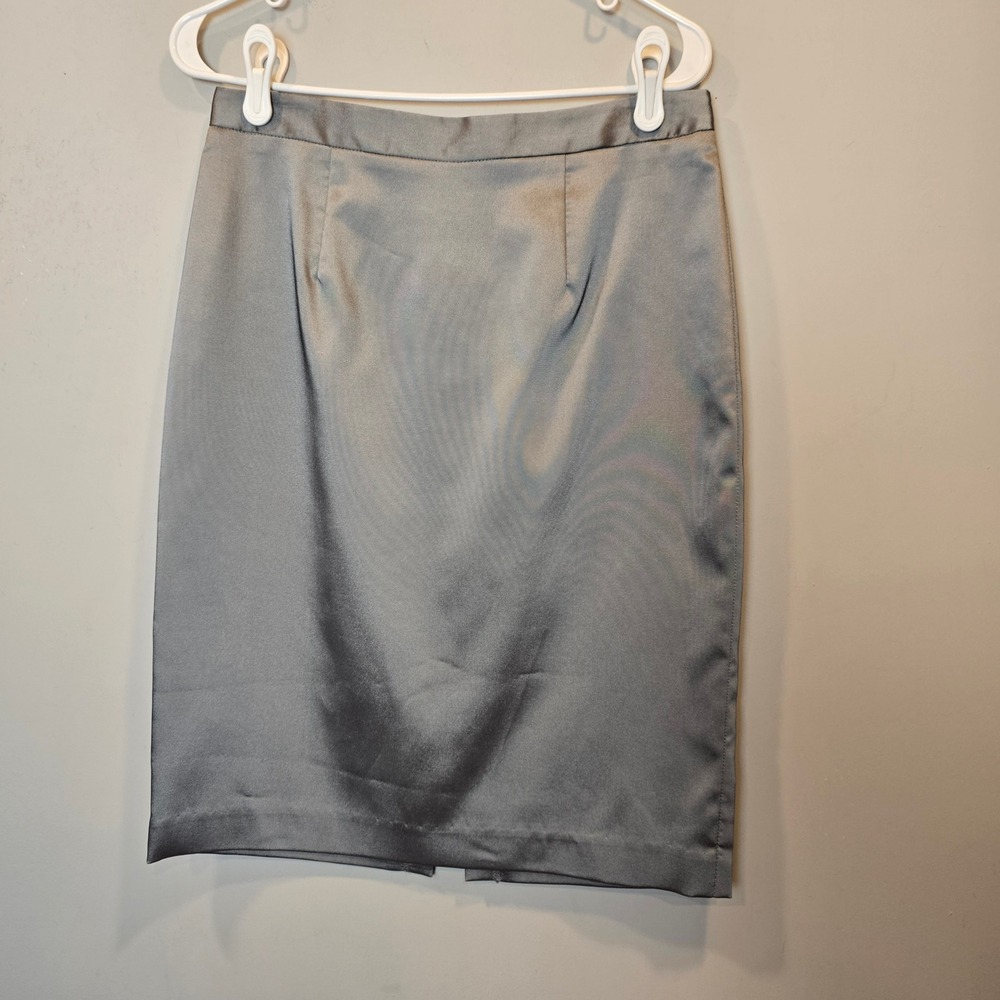 ABS Allen Schwartz Skirt Womens 6 Gray Pencil NWT Satin